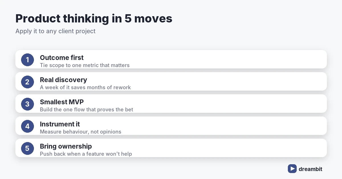 Five ways to apply product thinking to client projects